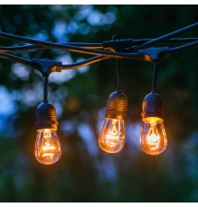 Гирлянда нить Филамент 2, ERABL-FIL2 9,5 м, длина провода 60 см, 20 LED, теплый белый, E27, каучук, 220В, IP44  Б0056018  ЭРА