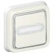 Plexo Белый Выключатель 1-клавишный с подсв. кнопочный (НО+НЗ- контакт) встраиваемый  с держ. Этикетки IP55  069864  Legrand