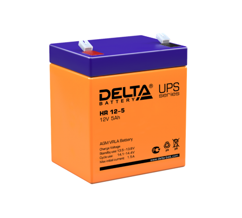 Акумуляторная батарея UPS серии HR 12-5 12В/5Ач  HR 12-5  DELTA