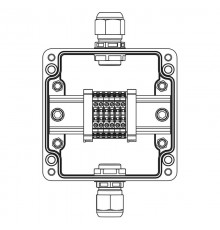 Взрывозащищенная клеммная коробка из полиэстера TBE-P-03-(6xCBC.2)-1xPABMP(A)-1xPABMP(C)1Ex e IIC Т5 Gb / Ex tb IIIC T95°C Db IP66  1231.031.22.121S 