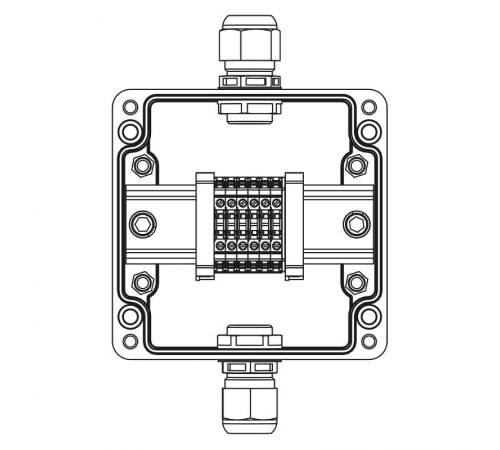 Взрывозащищенная клеммная коробка из полиэстера TBE-P-03-(6xCBC.2)-1xPABMP(A)-1xPABMP(C)1Ex e IIC Т5 Gb / Ex tb IIIC T95°C Db IP66  1231.031.22.121S 