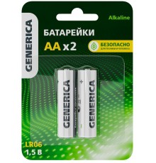 Батарейка щелочная Alkaline LR06/AA (2шт/блистер)  ABT-LR06-ST-L02-G  GENERICA