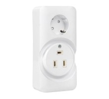 Розетка двойная (РШ/евро) 32А/16A 250В 2P+PE бел.  AS-250-32/16-O  EKF