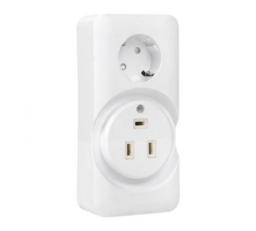 Розетка двойная (РШ/евро) 32А/16A 250В 2P+PE бел.  AS-250-32/16-O  EKF