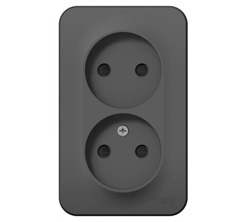 Blanca Антрацит О/У с изолирующей пластиной Розетка 2-ая без заземления со шторками 16А, 250В  BLNRA001216  SE