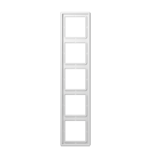 Рамка для вертикальной и горизонтальной установки, 5 постов; дюропласт; белый; LS990  LS985WW  Jung