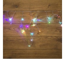 Гирлянда Айсикл (бахрома) светодиодный, 1,8 х 0,5 м, прозрачный провод, 230 В, диоды RGB  255-009  NEON-NIGHT
