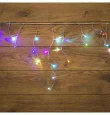 Гирлянда Айсикл (бахрома) светодиодный, 1,8 х 0,5 м, прозрачный провод, 230 В, диоды RGB  255-009  NEON-NIGHT