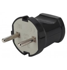 Vx1-B ЭРА Вилка б/з прямая 10A черная (24/480/5760)  Б0039672  ЭРА