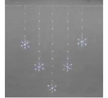 Занавес из росы с фигурами Снежинок 1,5х1,15м 156 LED БЕЛЫЙ IP20 USB + пульт управления  315-845  NEON-NIGHT