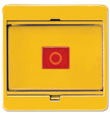 Клавиша с стеклянной пластиной для выключателей и кнопок; желтая  561GLGE  Jung