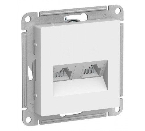 AtlasDesign Белый Розетка 2-ая компьютерная RJ45+RJ45, кат.5E, механизм  ATN000185  SE