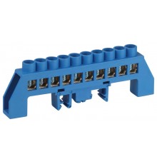 Шина  NO-224-111 N ноль в комбинированном изоляторе на DIN-рейку ШНИ-8х12-10-Д-синий  Б0062975  ЭРА