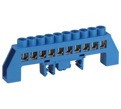 Шина  NO-224-111 N ноль в комбинированном изоляторе на DIN-рейку ШНИ-8х12-10-Д-синий  Б0062975  ЭРА