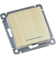 Выключатель скрытой установки, одноклавишный, с индикацией, механизм, цвет сосна  ВС10-412-02  HEGEL