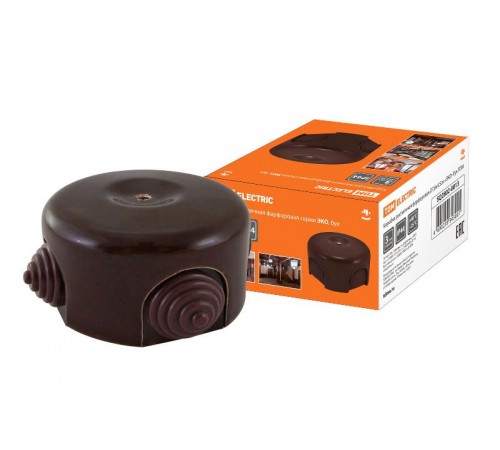 Коробка распаячная фарфоровая D7,8х4,5см "ЭКО" бук  SQ2802-0013  TDM