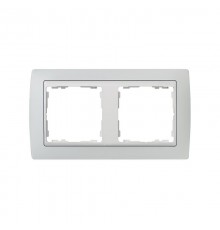 Simon 82 Рамка декоративная, 2 поста, S82, серый-белый  82621-33  Simon