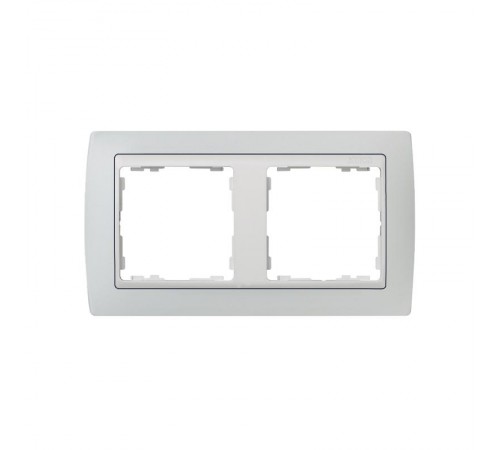 Simon 82 Рамка декоративная, 2 поста, S82, серый-белый  82621-33  Simon