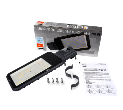 Cветильник светодиодный консольный PSL 08 100w 5000K GR 120° IP65 (3г.гар)  .5045828  Jazzway