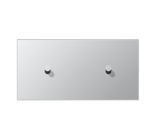 Центральная плата, 2 поста, для горизонтальной установки, тумблеры 1+1,конус; металлическое исполнение; алюминий; серия LS  AL12-200K0  Jung