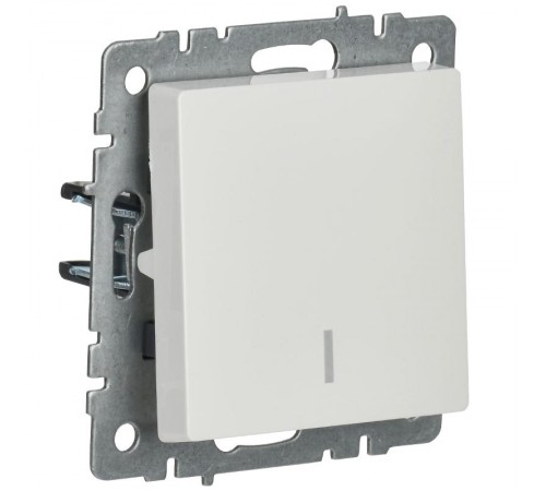 BRITE Выключатель 1-клавишный с индикацией 10А ВС10-1-1-БрБ белый  BR-V10-1-10-K01  IEK