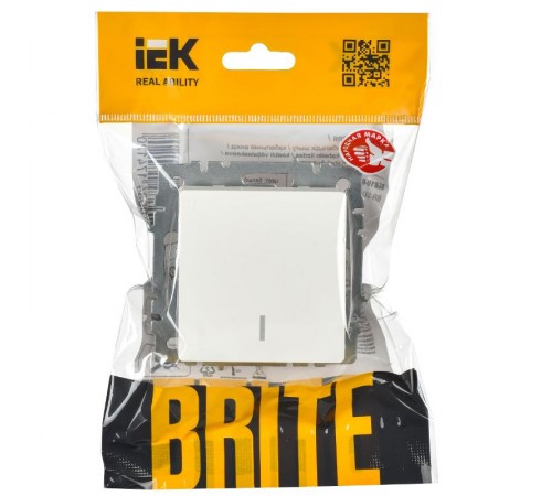 BRITE Выключатель 1-клавишный с индикацией 10А ВС10-1-1-БрБ белый  BR-V10-1-10-K01  IEK