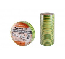 Изолента ПВХ профессиональная 0,18х19мм Желто-зеленая 20м  SQ0526-0067  TDM