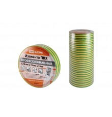 Изолента ПВХ профессиональная 0,18х19мм Желто-зеленая 20м  SQ0526-0067  TDM