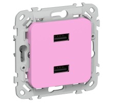 FLITE Розетка USB A+A 2,1А РЮ-2-ФлПр пурпурный  FI-U21-D31-K99  IEK