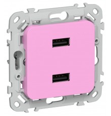 FLITE Розетка USB A+A 2,1А РЮ-2-ФлПр пурпурный  FI-U21-D31-K99  IEK