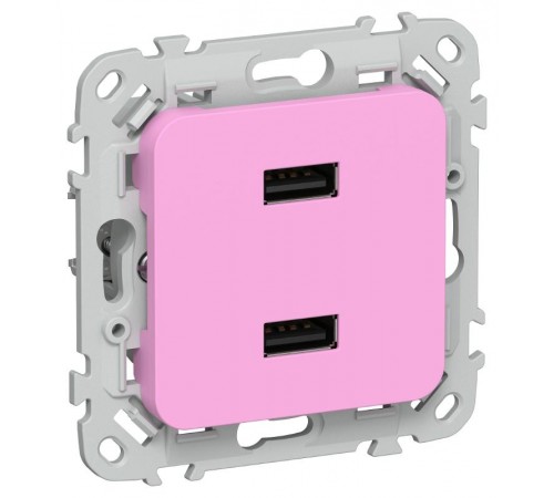 FLITE Розетка USB A+A 2,1А РЮ-2-ФлПр пурпурный  FI-U21-D31-K99  IEK
