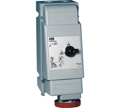 Розетка для тяжелых условий с выключателем и механической блокировкой 4125MVS6WH, 125A, 3P+N+E, IP67, 6ч  2CMA162792R1000  ABB