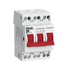 Трехпозиционный выключатель-разъединитель 3P 20A ВР-103  17213DEK  DEKraft