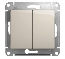 Glossa Молочный Переключатель 2-клавишный, сх.6,10AX  GSL000965  SE