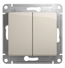 Glossa Молочный Переключатель 2-клавишный, сх.6,10AX  GSL000965  SE