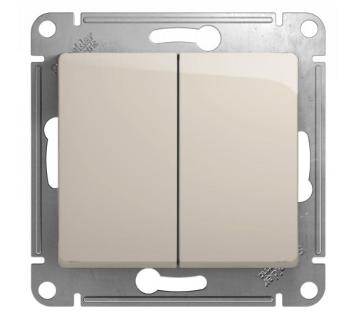 Glossa Молочный Переключатель 2-клавишный, сх.6,10AX  GSL000965  SE