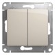 Glossa Молочный Переключатель 2-клавишный, сх.6,10AX  GSL000965  SE