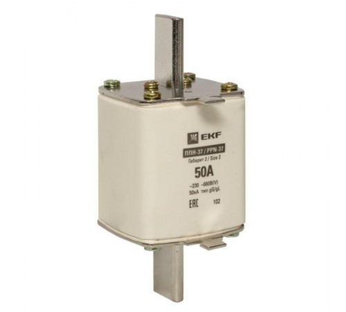 Плавкая вставка ППН-37 400/50А габарит 2  fus-37/400/50  EKF