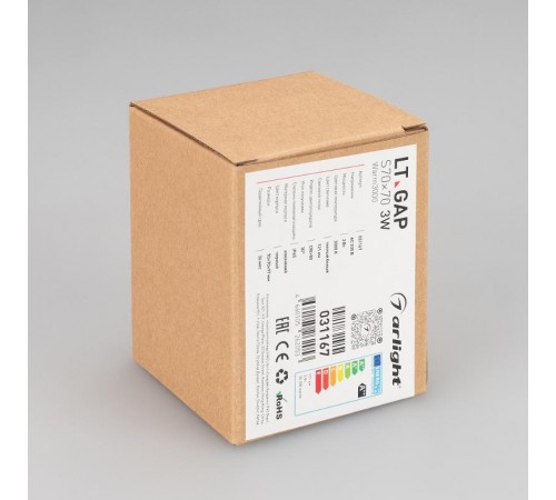 Светильник LT-GAP-S70x70-3W Warm3000 (BK, 30deg, 230V) (Arlight, IP65 Металл, 3 года)  031167  Arlight