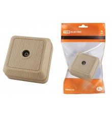 Розетка TВ простая (0-2400 Гц,  "мама") открытой установки, IP20 сосна "Ладога"   SQ1801-0058  TDM