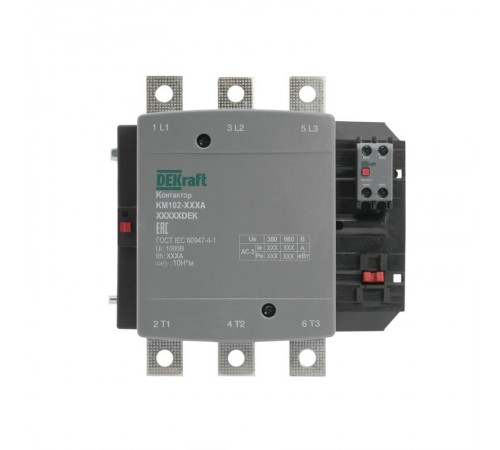 Контактор 265А 380В_АС АС3_ АС4 1НО+1НЗ КМ-102  21962DEK  DEKraft