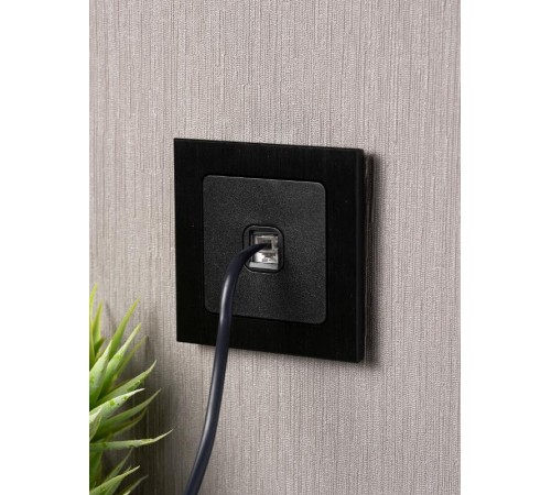 Стокгольм Механизм Розетки Phone 1-местной черный PROxima  EZT01-034-10  EKF