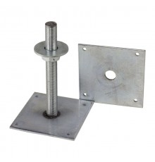 Анкер регулировочный по высоте М24 100х100х2, оцинкованный - накл.  124427  Tech-KREP