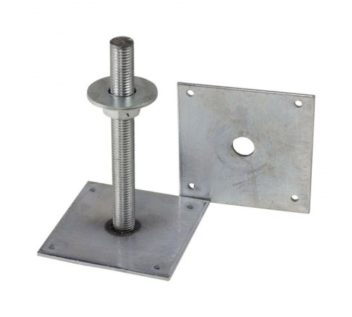 Анкер регулировочный по высоте М24 100х100х2, оцинкованный - накл.  124427  Tech-KREP