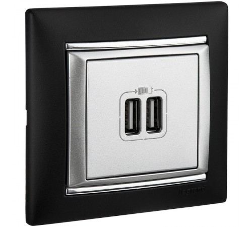 Valena Алюминий Розетка 2-ая USB  770270  Legrand