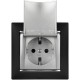 Valena Алюминий Розетка 1-ая с/з с крышкой  770122  Legrand