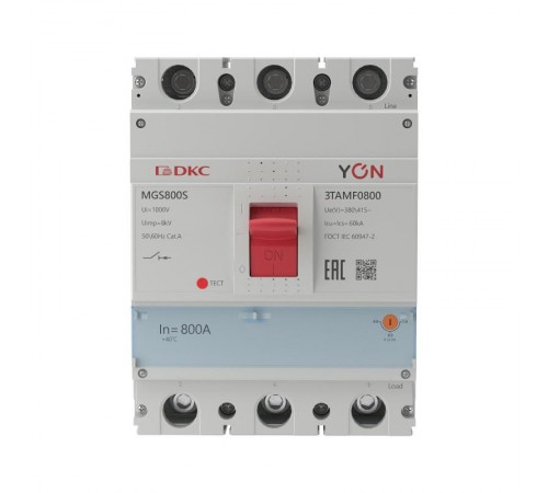 Авт. выкл. YON MGS800 3P 640-800A 60kA  MGS800S-3TAMF0800  DKC
