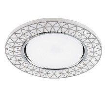 Светильник встраиваемый с белой LED подсветкой CD9914 потолочный GX53 без лампы, матовый белый, хром  32982  Feron