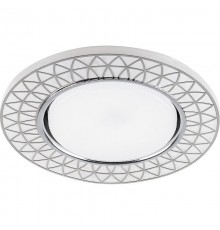 Светильник встраиваемый с белой LED подсветкой CD9914 потолочный GX53 без лампы, матовый белый, хром  32982  Feron