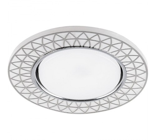 Светильник встраиваемый с белой LED подсветкой CD9914 потолочный GX53 без лампы, матовый белый, хром  32982  Feron
